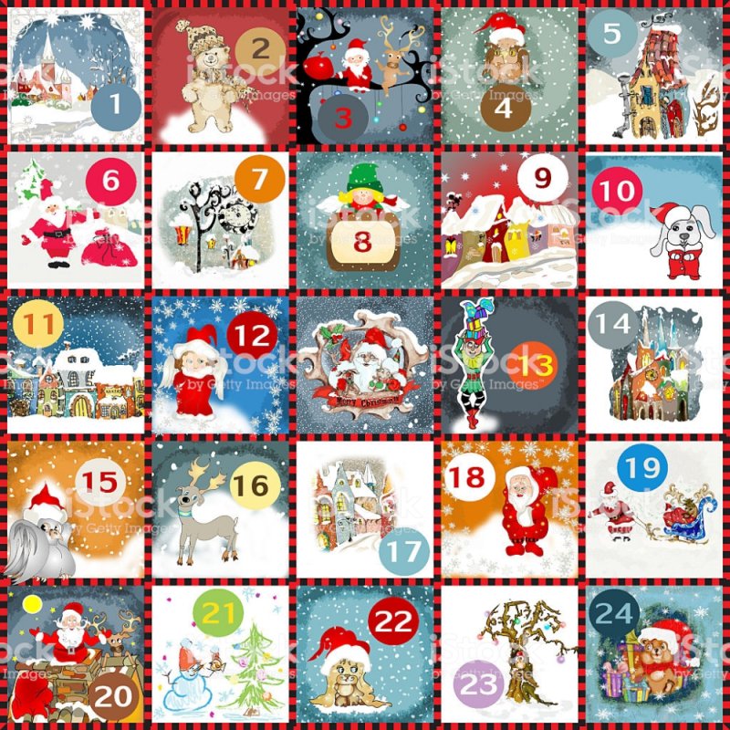 Новогодние цифры для адвент календаря