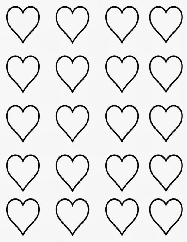 Сердце трафарет для вырезания