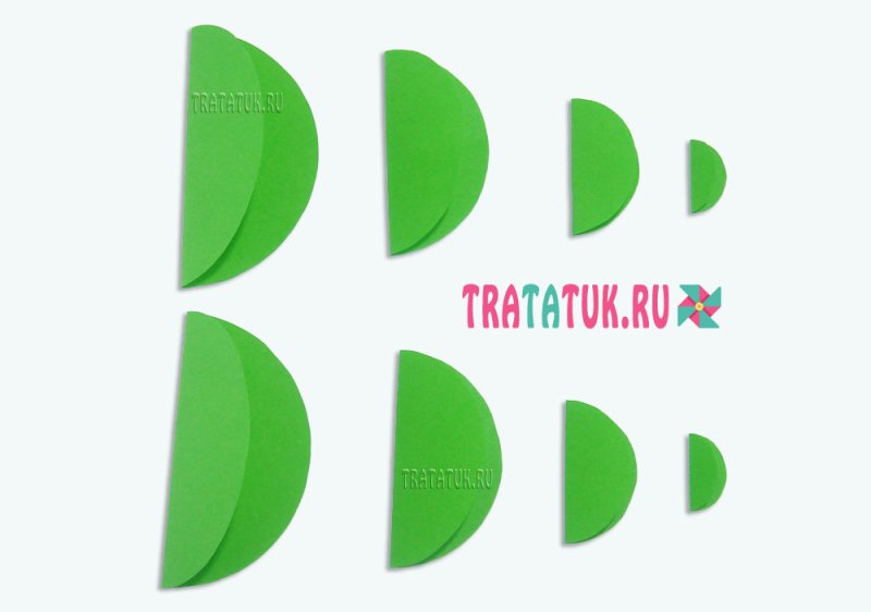 Аппликация елка из кружочков