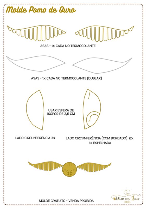 Крылья снитча трафарет