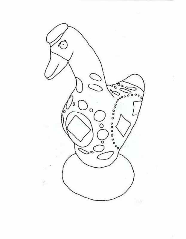 Дымковская игрушка петух рисунок