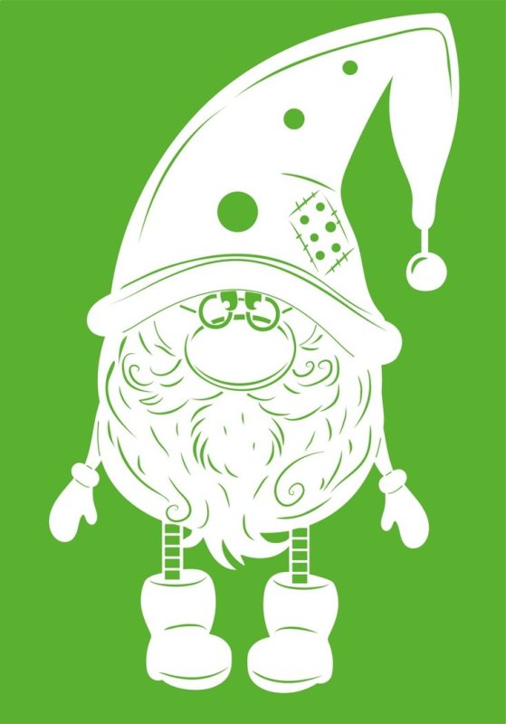 Вытынанки новогодние на окна гномики