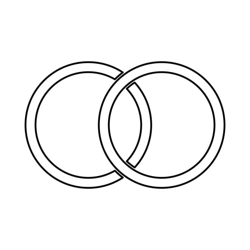 Трафарет колец на свадьбу