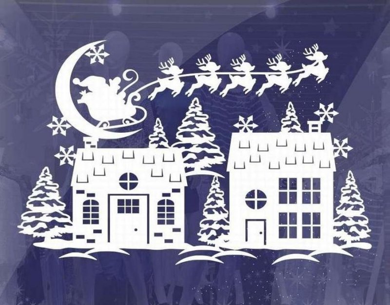 Новогодние вырезалки на окна