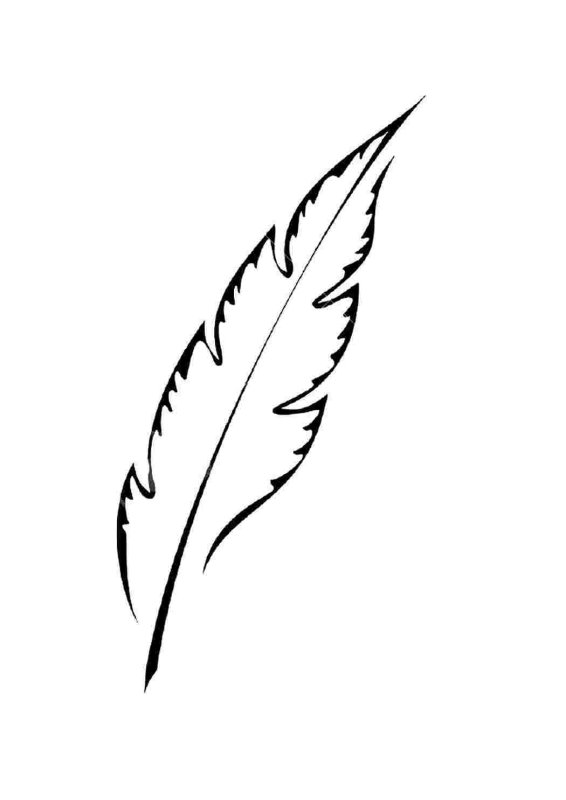 Перо раскраска для детей