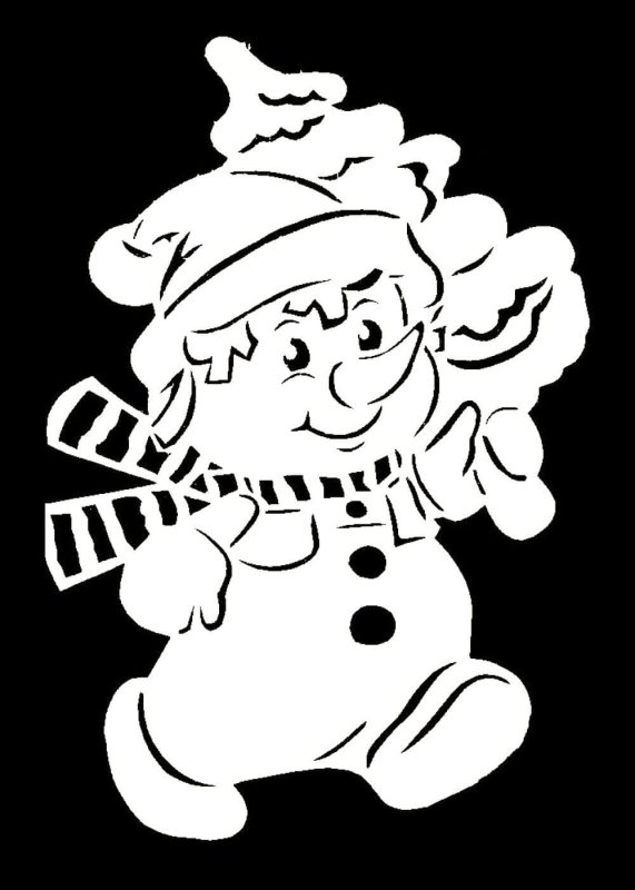 Новогодние Снеговики на окна