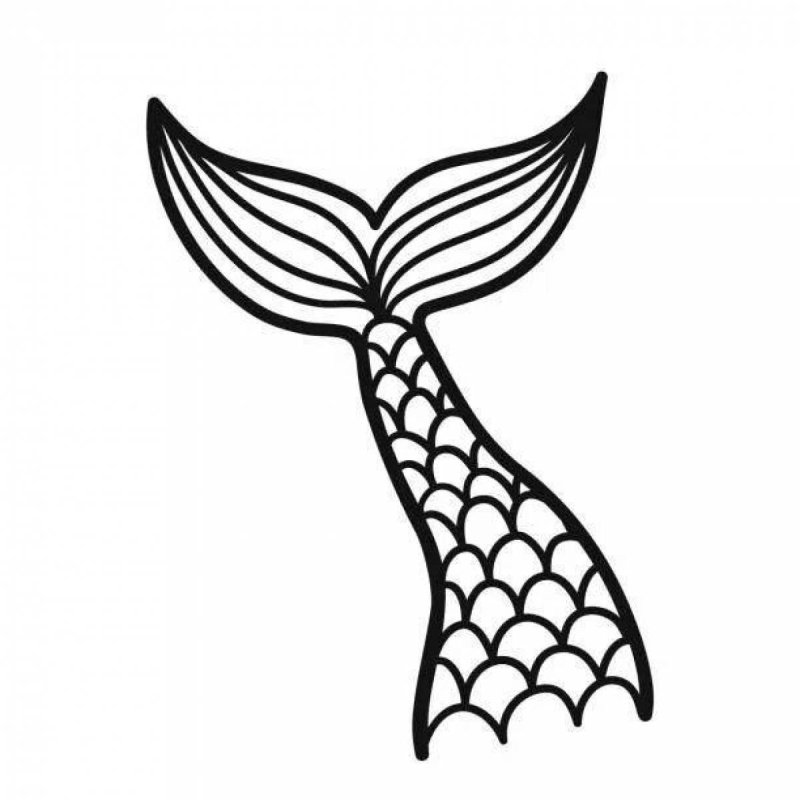 Рыбий хвост трафарет