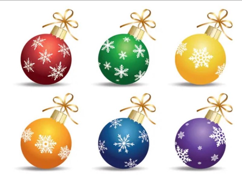 Елочные шарики для вырезания цветные