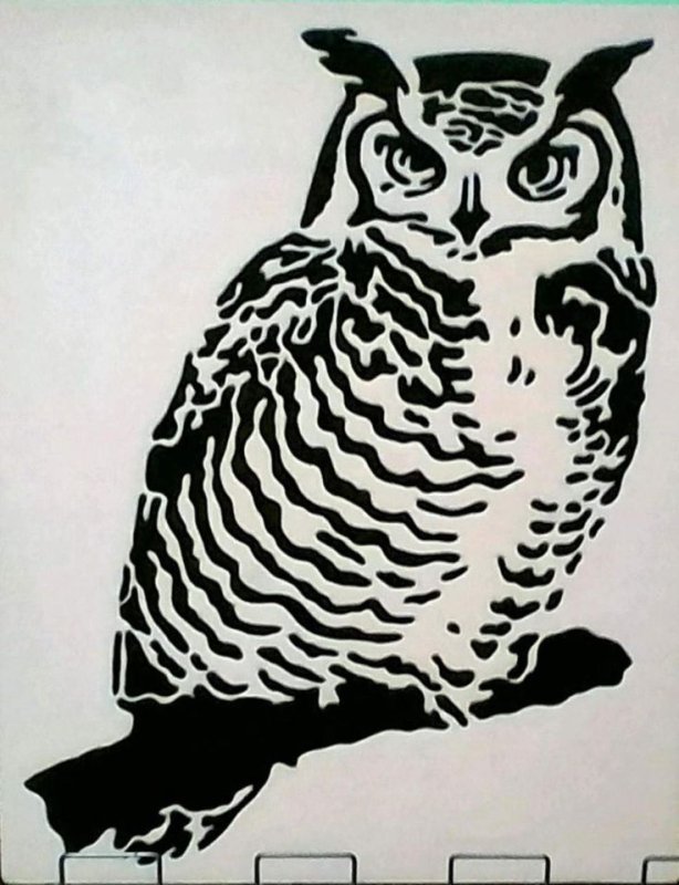 Сова трафарет