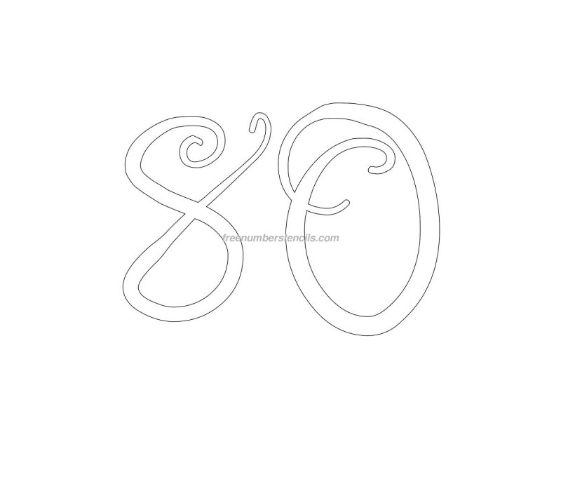 Цифра 80 трафарет для торта