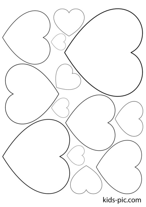 Сердечко трафарет для вырезания