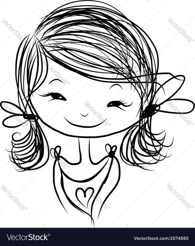 Очертания девочки лица