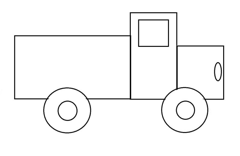 Машина из геометрических фигур для детей