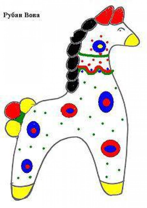 Дымковская лошадка раскраска для детей