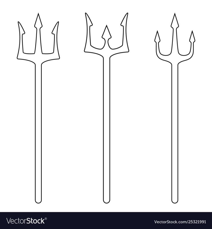 Трезубец трафарет