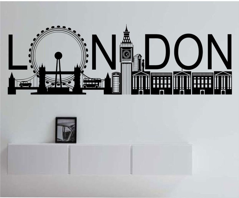 Трафарет города на стену