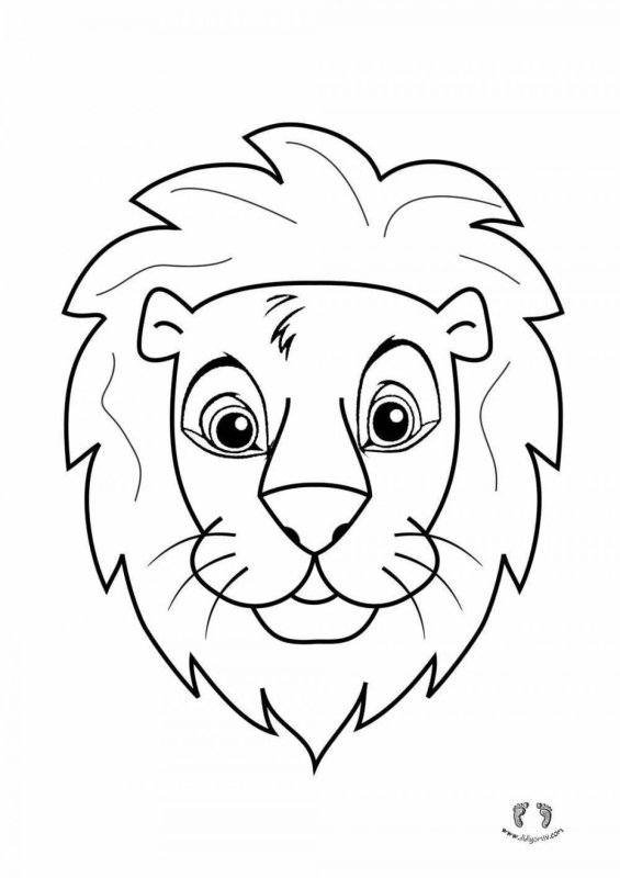 Лев раскраска для детей