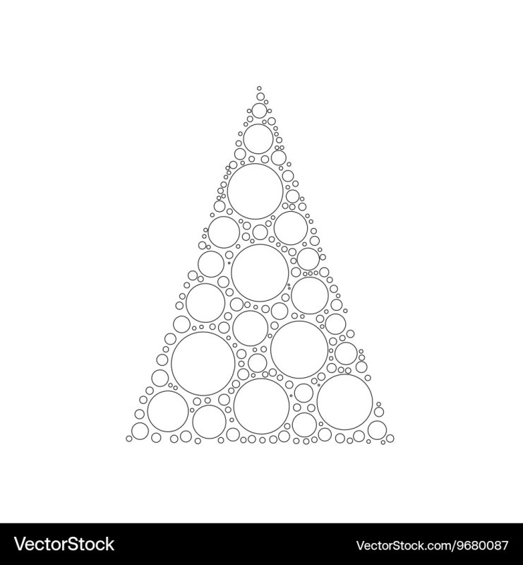 Треугольная елка из кругов