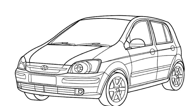 Раскраска автомобили Хендай Гетц