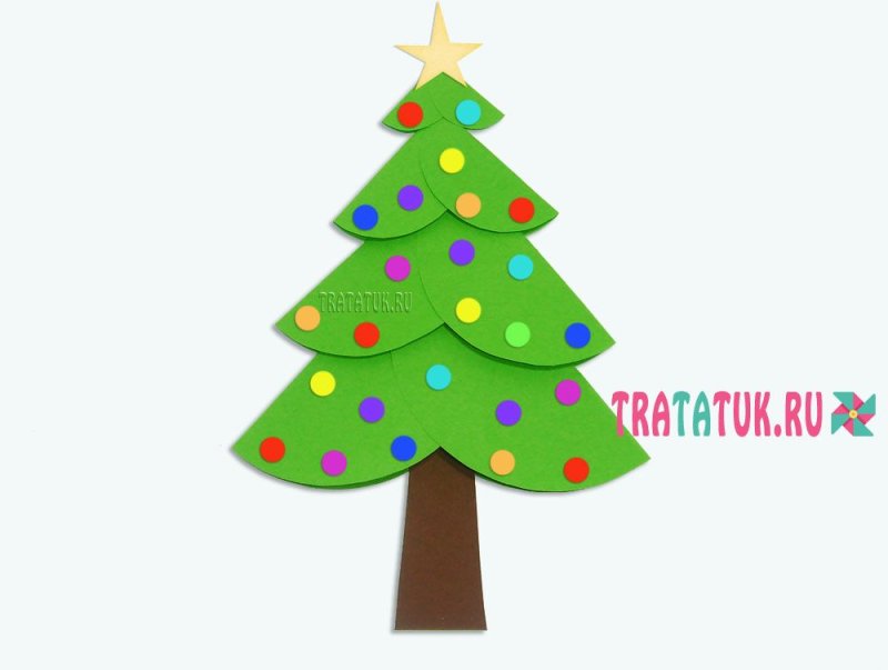 Аппликация елка для малышей