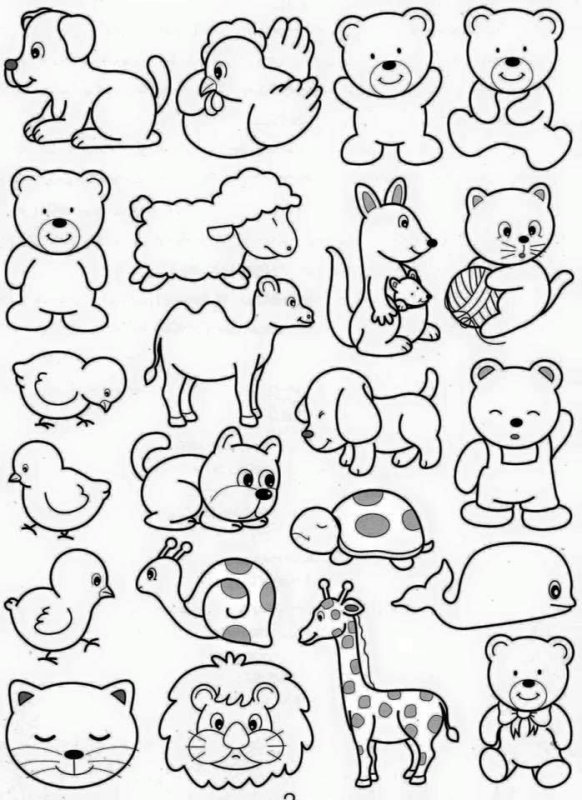 Трафареты животных для рисования для детей