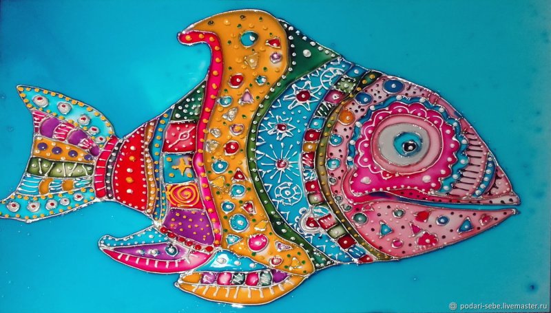 Точечная роспись рыбы