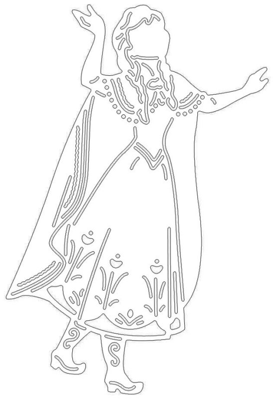 Эльза трафарет для вырезания