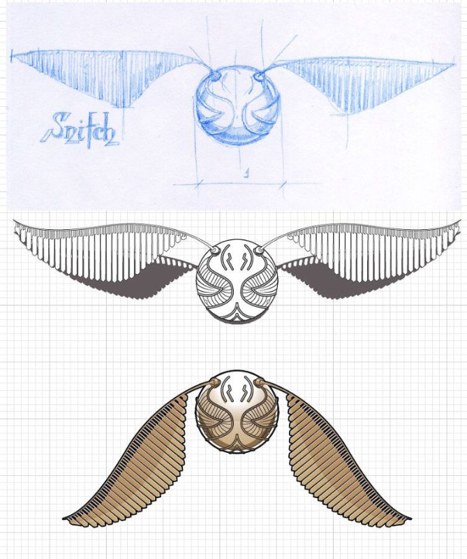 Золотой снитч из Гарри Поттера трафарет