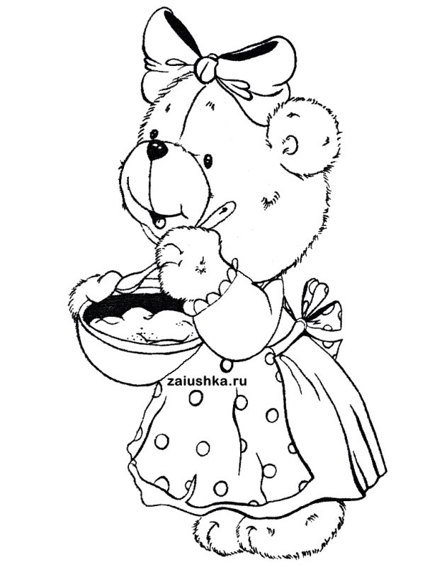 Раскраска. Медвежонок