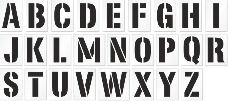 Трафаретные буквы английские