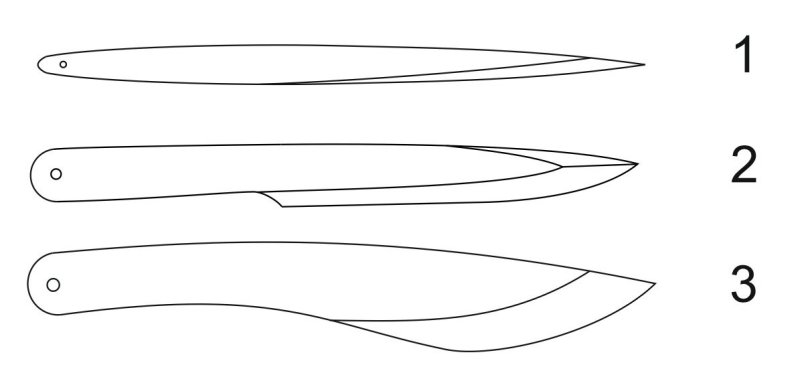 Метательный нож осетр чертеж