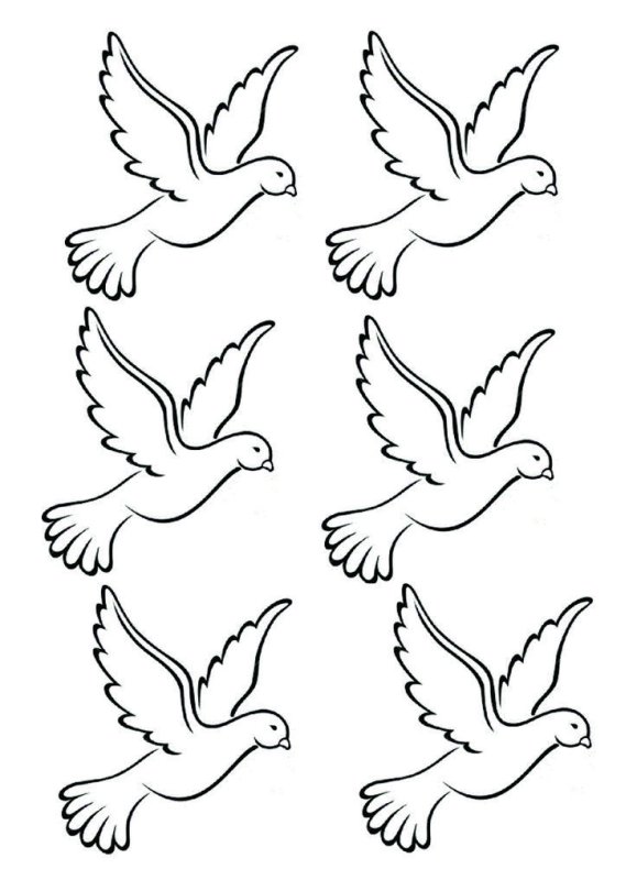 Рисунки голубей для вырезания