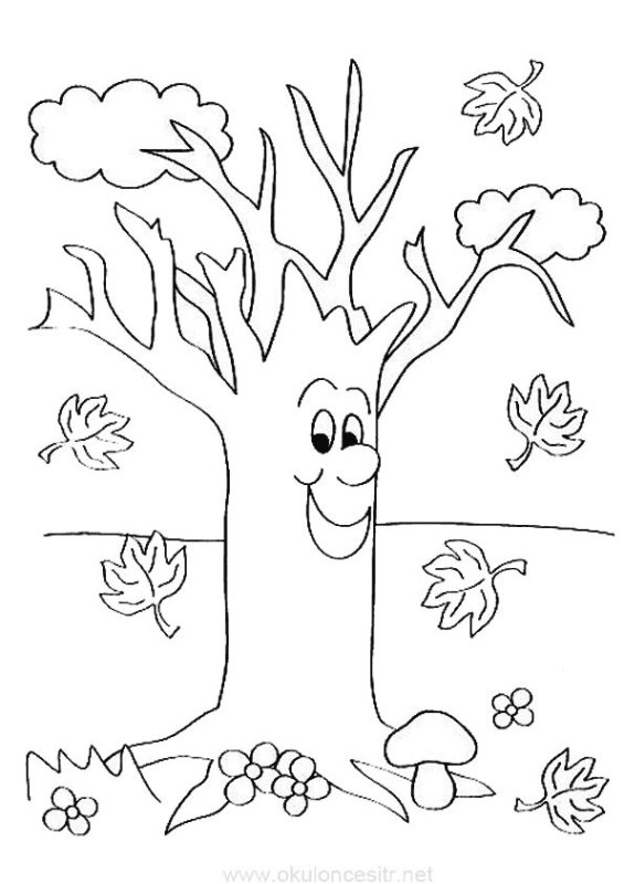 Дерево раскраска для детей