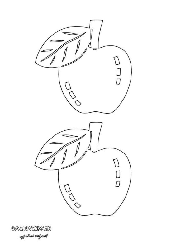 Трафарет яблока для вырезания