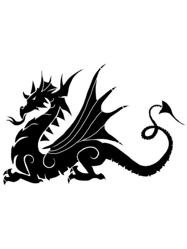 Дракон трафарет для рисования