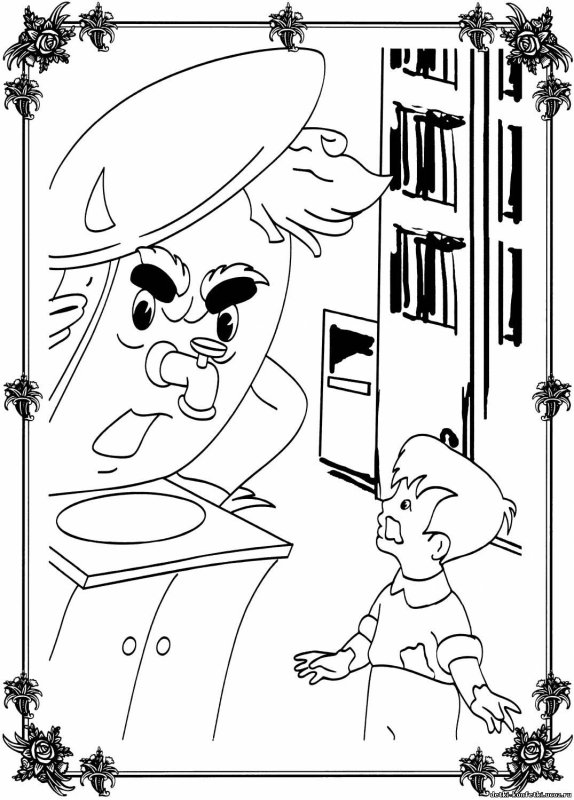 Раскраска по сказкам Чуковского для детей Мойдодыр