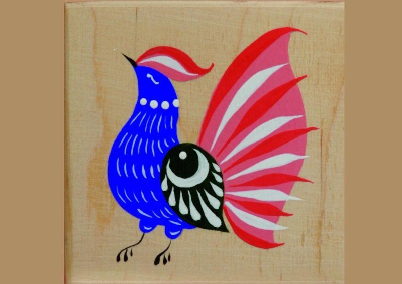 Городецкий фазан роспись