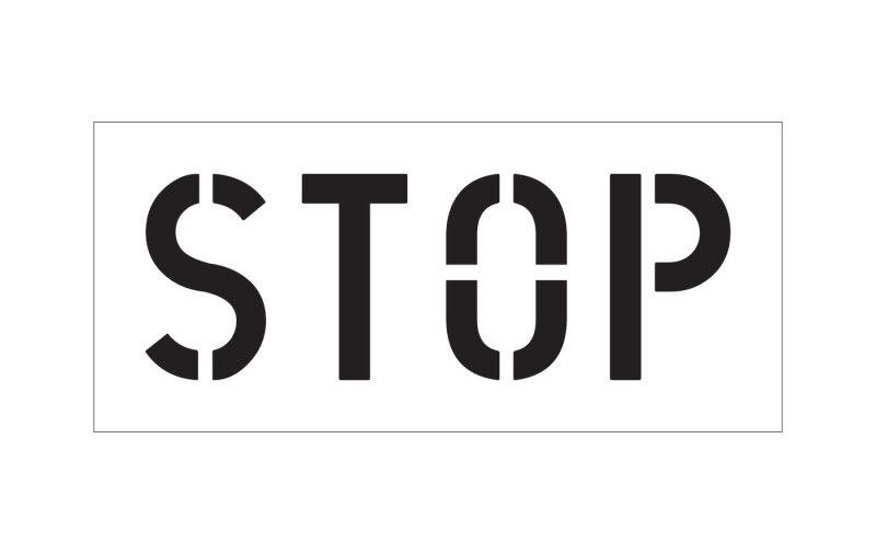 Трафарет надписи стоп