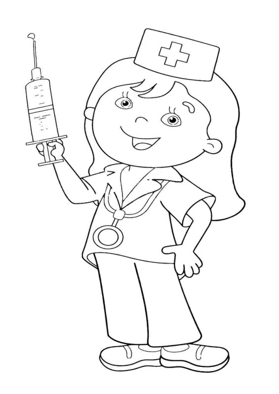 Доктор раскраска для детей