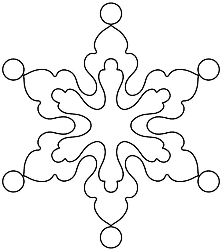 Снежинка трафарет для вырезания