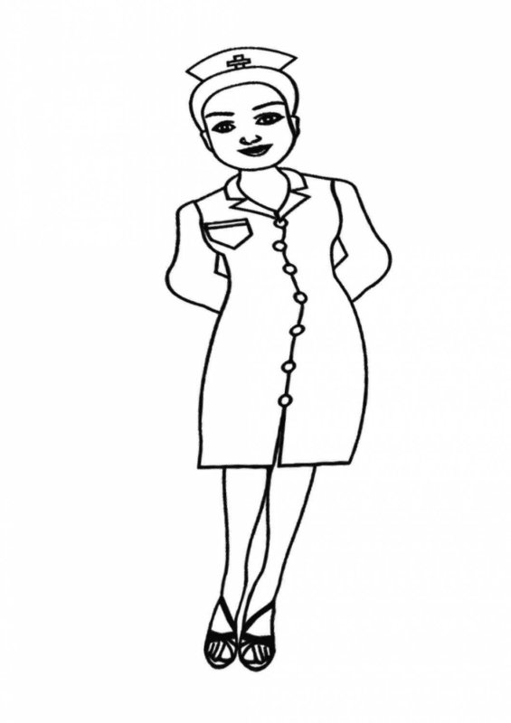 Медицинская сестра раскраска для детей