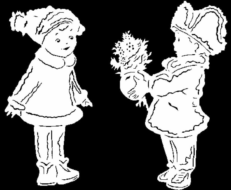 Трафареты на окна новогодние дети