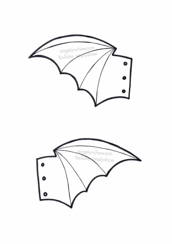 Крылья летучей мыши трафарет