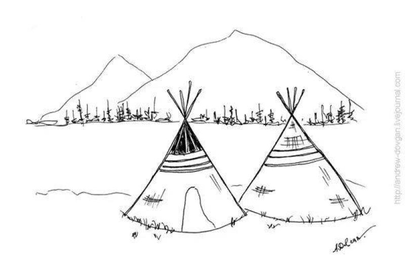 Чум Ханты и манси рисунок