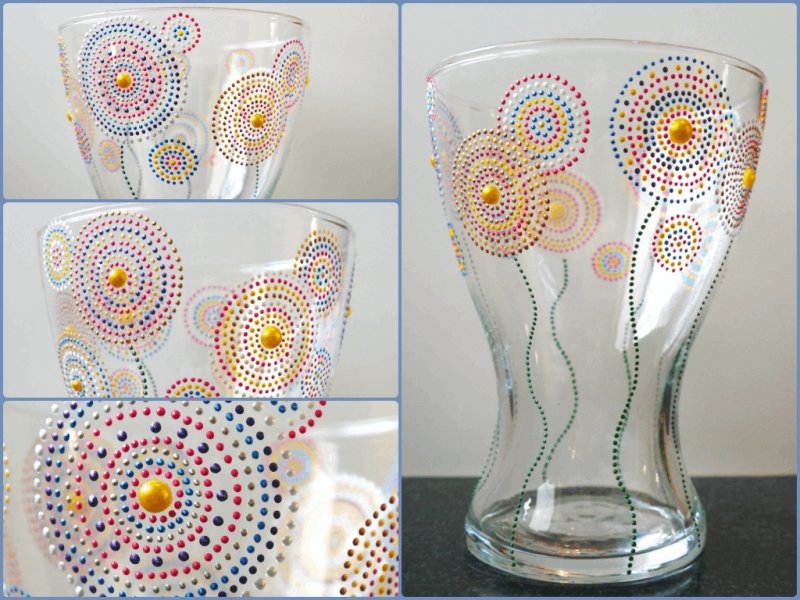 Точечная роспись контурами по стеклу