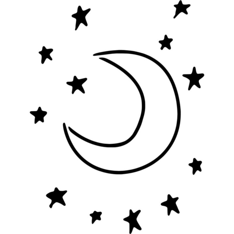 Трафарет Луна и звезды