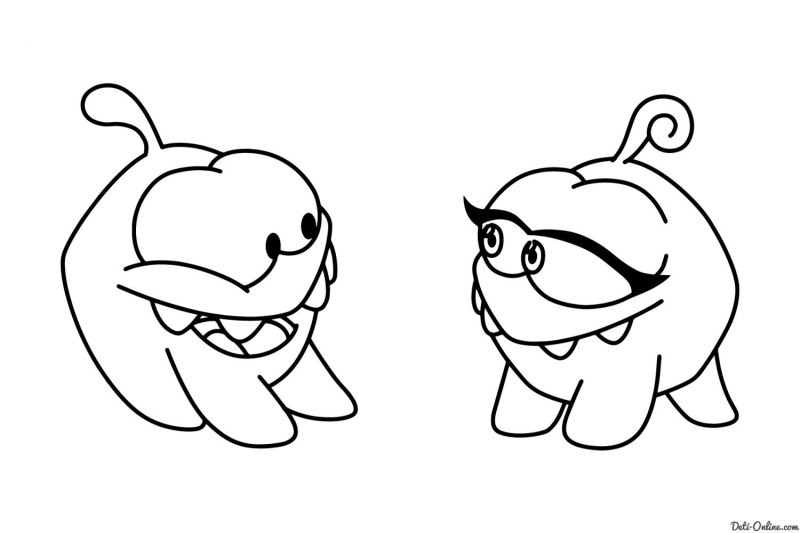 Ам Ням раскраска для детей