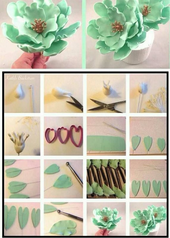 Цветы из мастики пошагово