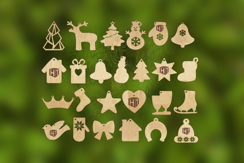 Игрушки на елку из фанеры