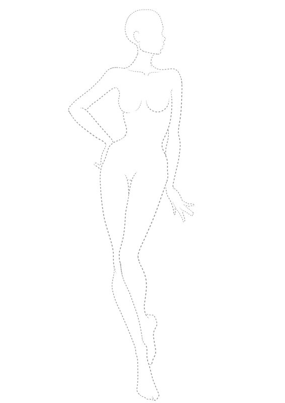 Силуэт для рисования одежды